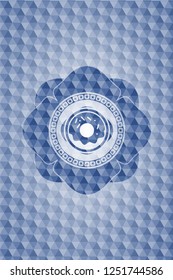 donut icon inside blue hexagon badge.