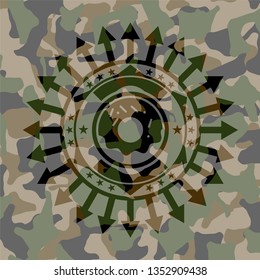 donut icon inside camo emblem