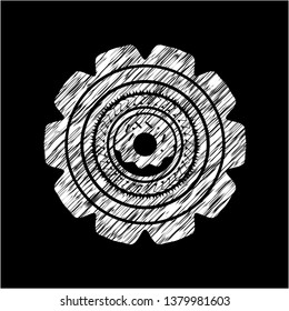 donut icon inside chalkboard emblem