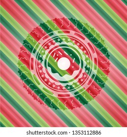 donut icon inside christmas badge.