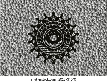 Donut Symbol in dunklem Symbol oder Emblem mit grauem Hintergrund. Vektorgrafik. Detaillierte Angaben. 