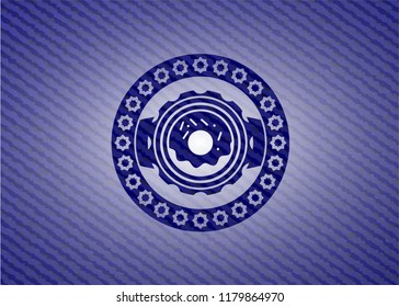 donut icon inside denim background