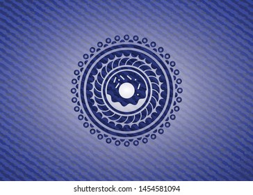 donut icon inside denim background
