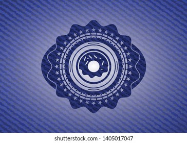 donut icon inside emblem with jean high quality background