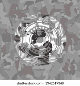 donut icon inside grey camo texture