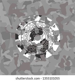 donut icon inside grey camo texture