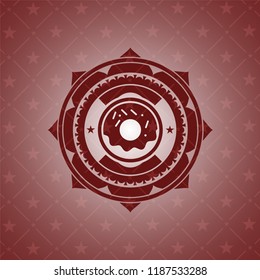 donut icon inside red icon or emblem