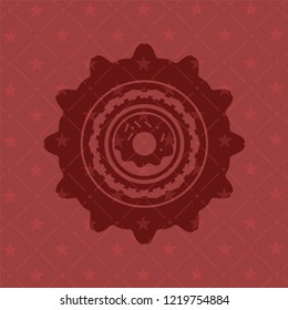 donut icon inside red icon or emblem