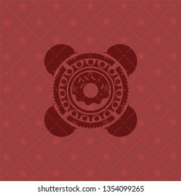 donut icon inside red icon or emblem