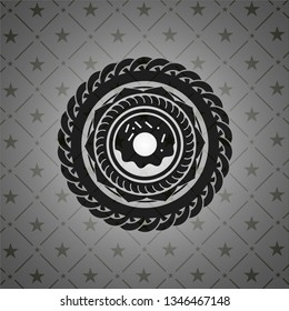 donut icon inside retro style black emblem
