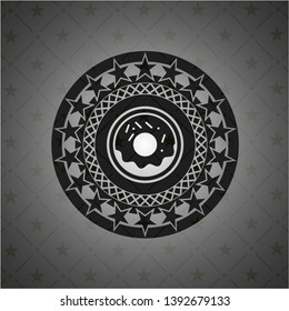 donut icon inside retro style black emblem