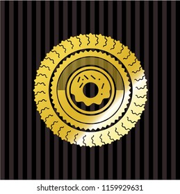 donut icon inside shiny emblem