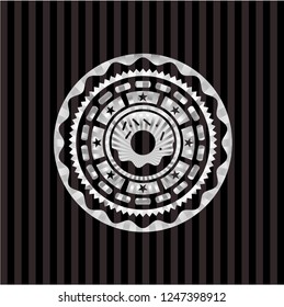 donut icon inside silver badge