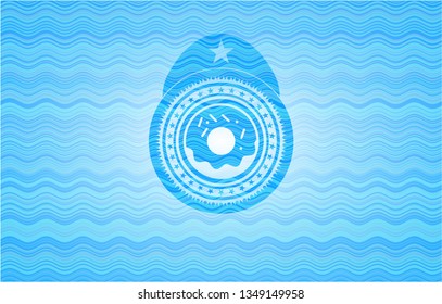 donut icon inside water emblem background.
