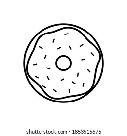 Donut Symbol einzeln auf weißem Hintergrund.