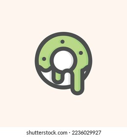  donut icon, isolated fast food colored outline icon in light blue background, perfect for website, blog, logo, graphic design, social media, UI, mobile app