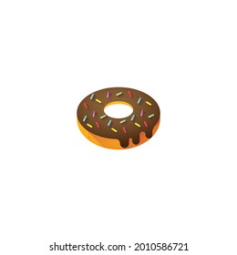 donut Icon Isolated On White Background 