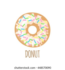 Donut icon isolated on a white background. Element for menu. Vector illustration
