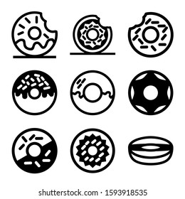 donut icon isolated sign symbol vector illustration - Collection of high quality black style vector icons
