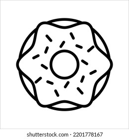 Donut icon isolated sign symbol vector illustration on white background. high quality black style vector icons