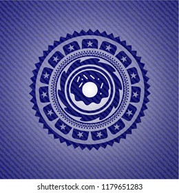 donut icon with jean texture