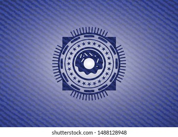 donut icon with jean texture