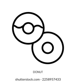 donut icon. Line Art Style Design Isolated On White Background