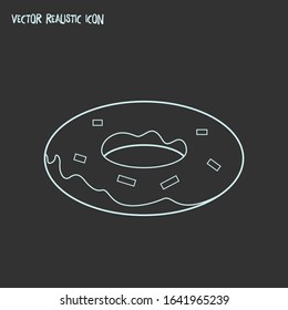 Donut icon line element. Vector illustration of donut icon line isolated on clean background for your web mobile app logo design.