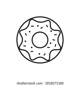 Donut icon. Line style. Vector.