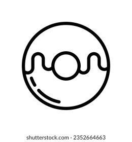 donut icon line style vector