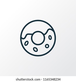 Donut icon line symbol. Premium quality isolated doughnut element in trendy style.