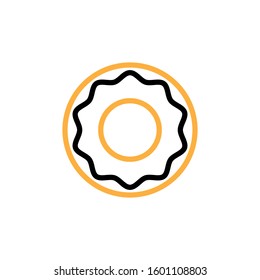 Donut icon. Line and two colour design template