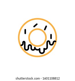 Donut icon. Line and two colour design template