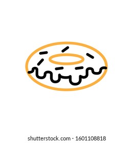 Donut icon. Line and two colour design template