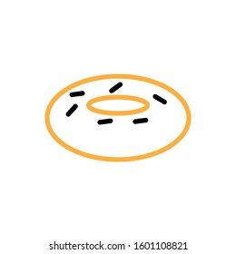 Donut icon. Line and two colour design template