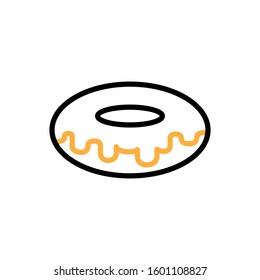 Donut icon. Line and two colour design template