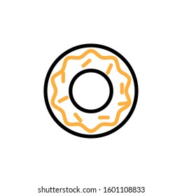 Donut icon. Line and two colour design template