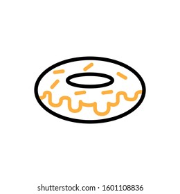 Donut icon. Line and two colour design template