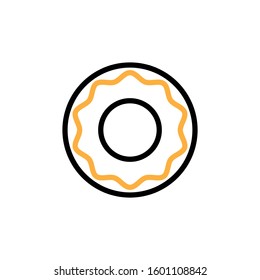 Donut icon. Line and two colour design template