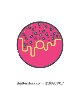 Donut icon. Lineal color style. Can be used for web and mobile.