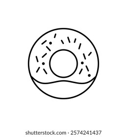 Donut icon linear logo isolated