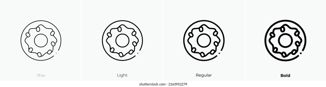 donut icon. Linear style sign isolated on white background. Vector illustration.