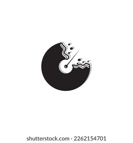 donut icon logo clock illustration design vector