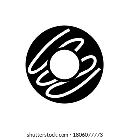 Donut-Symbol, Logo einzeln auf weißem Hintergrund