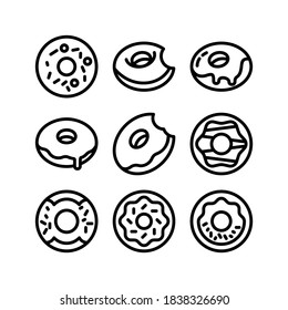 Donut-Symbol oder Logo einzeln auf Zeichen Symbol, Vektorgrafik - Sammlung von hochwertigen Vektorsymbol in schwarzem Stil
