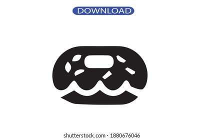 donut icon or logo isolated sign symbol vector illustration - high quality black style vector icons.