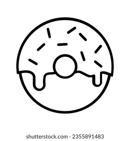 Donut icon or logo isolated sign symbol vector illustration - high quality black style vector icons