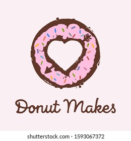 Donut icon logo vector illustration.