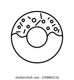 Donut icon or logo, Vector Illustration.