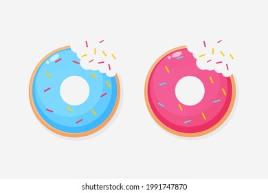 Donut icon with mouth bite